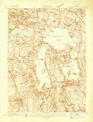 Assawompset Pond, Massachusetts 1937 () USGS Old Topo Map Reprint 7x7 MA Quad 349963