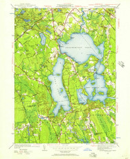 Assawompset Pond, Massachusetts 1948 (1957) USGS Old Topo Map Reprint 7x7 MA Quad 349964