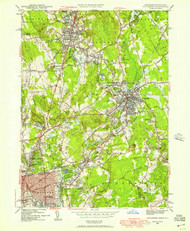 Attleboro, Massachusetts 1949 (1957) USGS Old Topo Map Reprint 7x7 MA Quad 349974