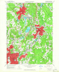 Attleboro, Massachusetts 1964 (1966) USGS Old Topo Map Reprint 7x7 MA Quad 349975