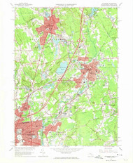 Attleboro, Massachusetts 1964 (1974) USGS Old Topo Map Reprint 7x7 MA Quad 349976