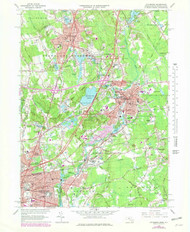 Attleboro, Massachusetts 1964 (1979) USGS Old Topo Map Reprint 7x7 MA Quad 349977