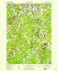 Billerica, Massachusetts 1950 (1958) USGS Old Topo Map Reprint 7x7 MA Quad 350010