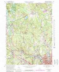 Blackstone, Massachusetts 1969 (1989) USGS Old Topo Map Reprint 7x7 MA Quad 350013