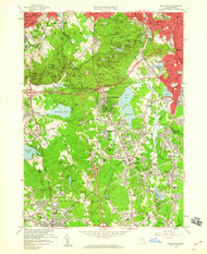 Blue Hills, Massachusetts 1958 (1960) USGS Old Topo Map Reprint 7x7 MA Quad 350025