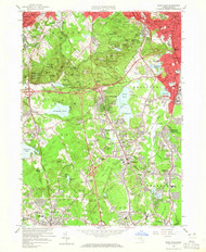 Blue Hills, Massachusetts 1958 (1965) USGS Old Topo Map Reprint 7x7 MA Quad 350026