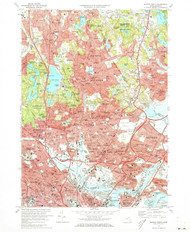Boston North, Massachusetts 1971 (1973) USGS Old Topo Map Reprint 7x7 MA Quad 350032