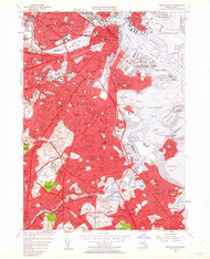 Boston South, Massachusetts 1956 (1962) USGS Old Topo Map Reprint 7x7 MA Quad 350034