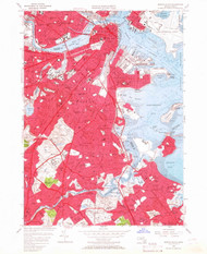 Boston South, Massachusetts 1956 (1967) USGS Old Topo Map Reprint 7x7 MA Quad 350036