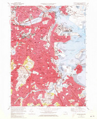 Boston South, Massachusetts 1970 (1973) USGS Old Topo Map Reprint 7x7 MA Quad 350037