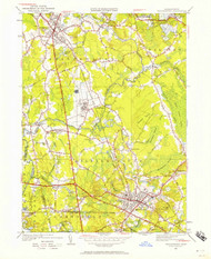 Bridgewater, Massachusetts 1949 (1957) USGS Old Topo Map Reprint 7x7 MA Quad 350038
