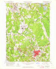 Bridgewater, Massachusetts 1962 (1964) USGS Old Topo Map Reprint 7x7 MA Quad 350039