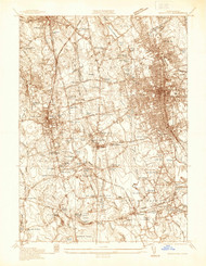 Brockton, Massachusetts 1936 () USGS Old Topo Map Reprint 7x7 MA Quad 350041