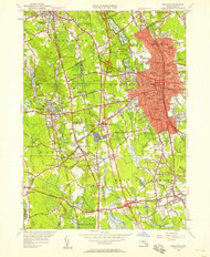 Brockton, Massachusetts 1949 (1958) USGS Old Topo Map Reprint 7x7 MA Quad 350042