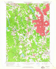 Brockton, Massachusetts 1963 (1965) USGS Old Topo Map Reprint 7x7 MA Quad 350043