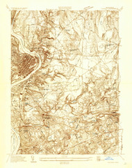 Chicopee, Massachusetts 1933 () USGS Old Topo Map Reprint 7x7 MA Quad 350060