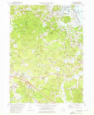 Cohasset, Massachusetts 1974 (1976) USGS Old Topo Map Reprint 7x7 MA Quad 350072