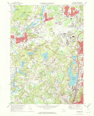 Concord, Massachusetts 1970 (1972) USGS Old Topo Map Reprint 7x7 MA Quad 350085
