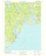 Cotuit, Massachusetts 1974 (1976) USGS Old Topo Map Reprint 7x7 MA Quad 350088
