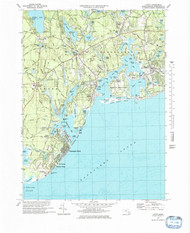 Cotuit, Massachusetts 1974 (1985) USGS Old Topo Map Reprint 7x7 MA Quad 350089