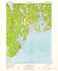 Cotuit, Massachusetts 1961 (1963) USGS Old Topo Map Reprint 7x7 MA Quad 350092