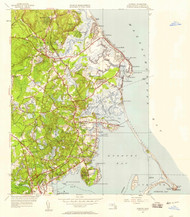 Duxbury, Massachusetts 1947 (1958) USGS Old Topo Map Reprint 7x7 MA Quad 350101