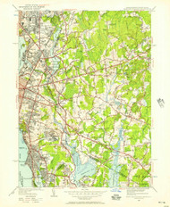East Providence, Rhode Island 1949 (1957) USGS Old Topo Map Reprint 7x7 MA Quad 350112