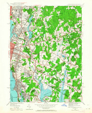 East Providence, Rhode Island 1949 (1964) USGS Old Topo Map Reprint 7x7 MA Quad 350113