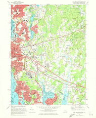 East Providence, Rhode Island 1971 (1973) USGS Old Topo Map Reprint 7x7 MA Quad 350114