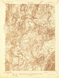 Easthampton, Massachusetts 1935 () USGS Old Topo Map Reprint 7x7 MA Quad 350115