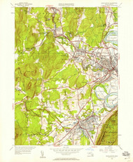 Easthampton, Massachusetts 1948 (1958) USGS Old Topo Map Reprint 7x7 MA Quad 350116