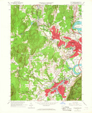 Easthampton, Massachusetts 1964 (1967) USGS Old Topo Map Reprint 7x7 MA Quad 350118