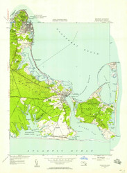 Edgartown, Massachusetts 1951 (1958) USGS Old Topo Map Reprint 7x7 MA Quad 350121