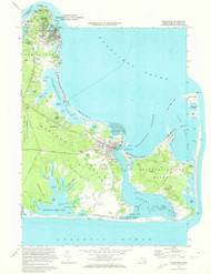 Edgartown, Massachusetts 1972 (1973) USGS Old Topo Map Reprint 7x7 MA Quad 350123