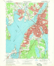 Fall River, Massachusetts 1967 (1970) USGS Old Topo Map Reprint 7x7 MA Quad 350133