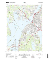 Fall River, Massachusetts 2018 () USGS Old Topo Map Reprint 7x7 MA Quad