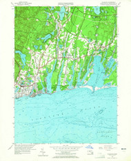 Falmouth, Massachusetts 1957 (1965) USGS Old Topo Map Reprint 7x7 MA Quad 350137