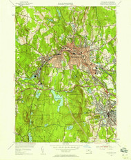Fitchburg, Massachusetts 1954 (1958) USGS Old Topo Map Reprint 7x7 MA Quad 350142