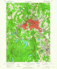 Fitchburg, Massachusetts 1954 (1964) USGS Old Topo Map Reprint 7x7 MA Quad 350143