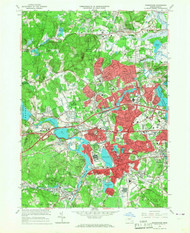 Framingham, Massachusetts 1965 (1967) USGS Old Topo Map Reprint 7x7 MA Quad 350146
