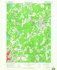 Franklin, Massachusetts 1964 (1965) USGS Old Topo Map Reprint 7x7 MA Quad 350149