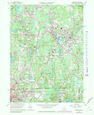 Franklin, Massachusetts 1964 (1979) USGS Old Topo Map Reprint 7x7 MA Quad 350150