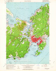 Gloucester, Massachusetts 1960 (1963) USGS Old Topo Map Reprint 7x7 MA Quad 350159