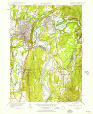 Greenfield, Massachusetts 1954 (1957) USGS Old Topo Map Reprint 7x7 MA Quad 350181