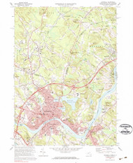 Haverhill, Massachusetts 1972 (1984) USGS Old Topo Map Reprint 7x7 MA Quad 350203