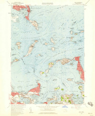 Hull, Massachusetts 1958 (1959) USGS Old Topo Map Reprint 7x7 MA Quad 350219