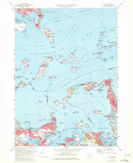 Hull, Massachusetts 1971 (1972) USGS Old Topo Map Reprint 7x7 MA Quad 350221
