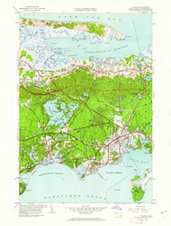 Hyannis, Massachusetts 1950 (1961) USGS Old Topo Map Reprint 7x7 MA Quad 350222