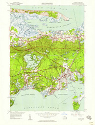 Hyannis, Massachusetts 1950 (1958) USGS Old Topo Map Reprint 7x7 MA Quad 350223