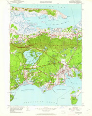 Hyannis, Massachusetts 1950 (1961) USGS Old Topo Map Reprint 7x7 MA Quad 350224